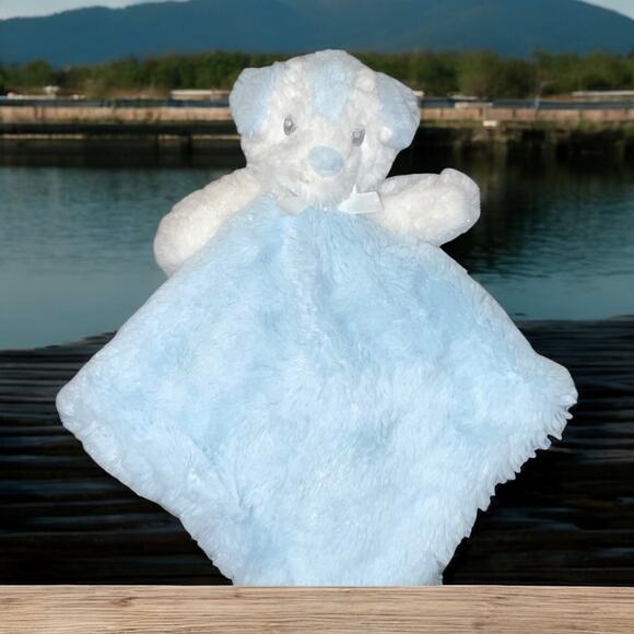 Blankets & Beyond Lovey Bear Rosette Swirls Security Blanket Plush Shower 15" - Picture 1 of 12